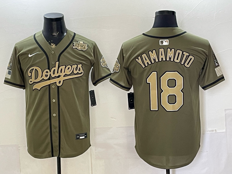 Men Los Angeles Dodgers #18 Yamamoto green Game 2026 Nike MLB Jersey 0521